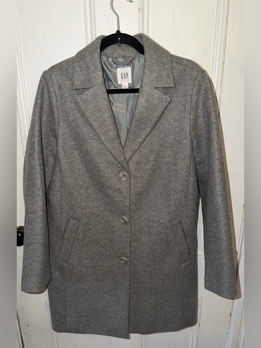 Gap Factory Long Top Coat Heather Grey Size Medium